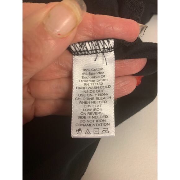 Quaker Factory Blouse Holiday Angel & Snowflake Sequins Causal 90s Womens Size L - Picture 5 of 9